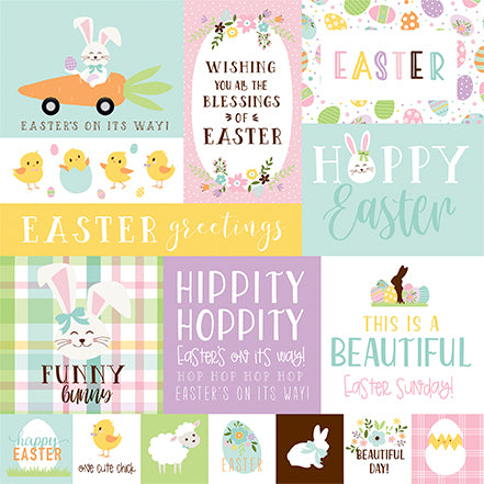 Easter Echo Park Journaling Card, Seasonal Collection - 12"x12" Double-Sided Scrapbooking Cardstock