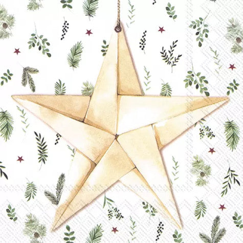 These White Xmas Star Decoupage Paper Napkins are exceptional quality. Imported from Europe. 3-ply. Ideal for Decoupage Crafting, DIY craft projects, Scrapbooking
