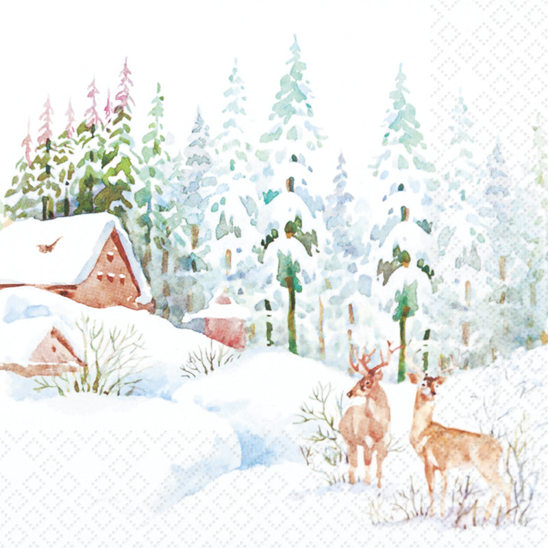 These Winter Scene Christmas Decoupage Paper Napkins are Imported from Europe. Ideal for Decoupage Crafting