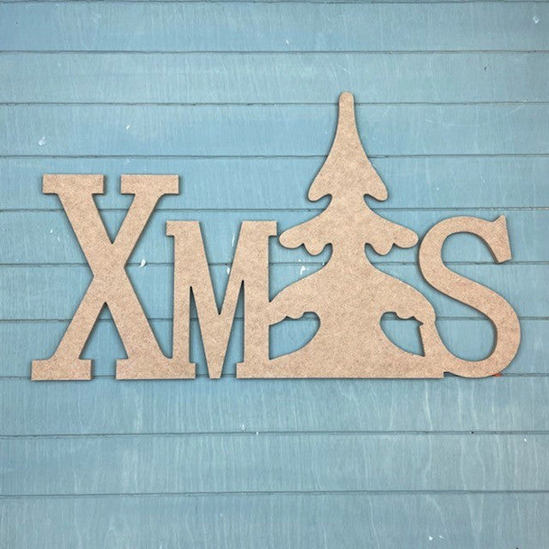 Xmas Block Word with Christmas Tree - Wood Shape 12" Find top quality MDF wood craft cut outs for decoupage.