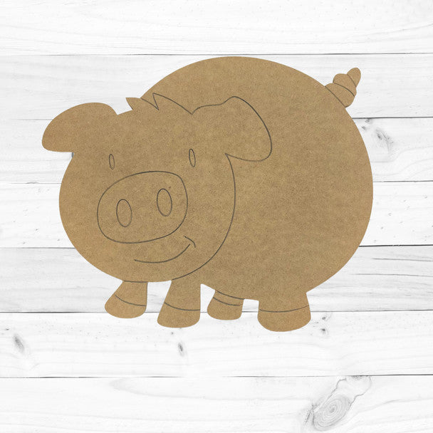 Big Round Pig - Wood Shape 10" Find top quality MDF wood craft cut outs for decoupage. Wooden shapes make great home décor projects