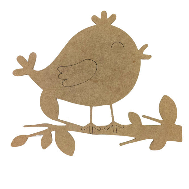 Bird on a Limb - Wood Shape 10" Find top quality MDF wood craft cut outs for decoupage. Wooden shapes make great home décor projects