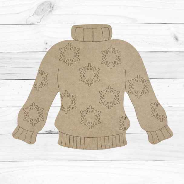 Snowflake Sweater - Wood Shape 12" Find top quality MDF wood craft cut outs for decoupage. Wooden shapes make great home décor projects
