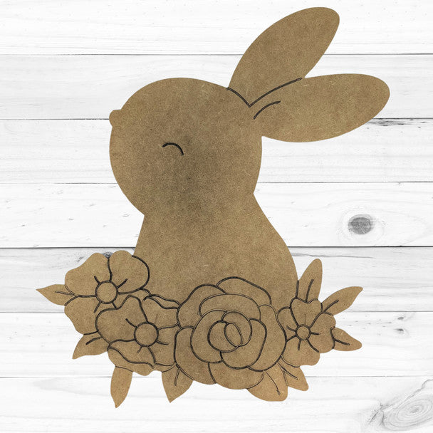 Vintage Easter Bunny with Floral - Wood Shape 10" Find top quality MDF wood craft cut outs for decoupage. Wooden shapes make great home décor projects