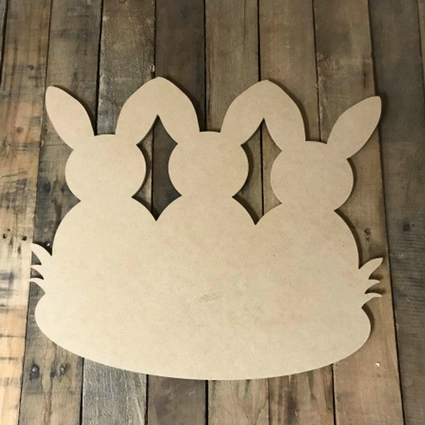 Three Bunnies - Wood Shape 12" Find top quality MDF wood craft cut outs for decoupage. Wooden shapes make great home décor projects