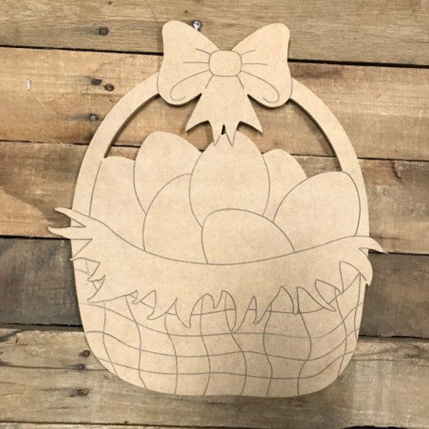 Easter Egg in Basket - Wood Shape 12" Find top quality MDF wood craft cut outs for decoupage. Wooden shapes make great home décor projects