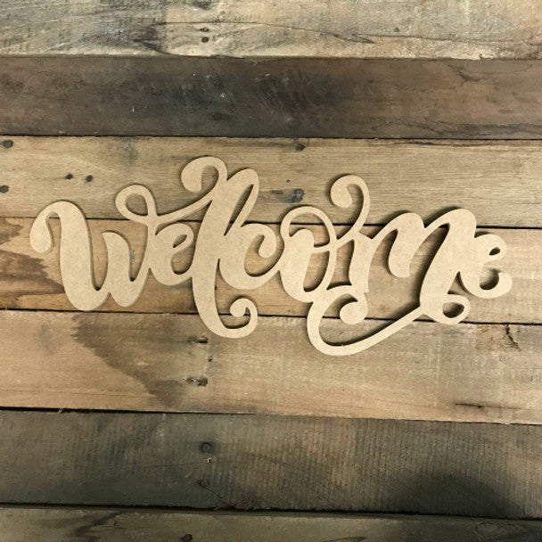 Welcome Word - Wood Shape 12" Find top quality MDF wood craft cut outs for decoupage. Wooden shapes make great home décor projects