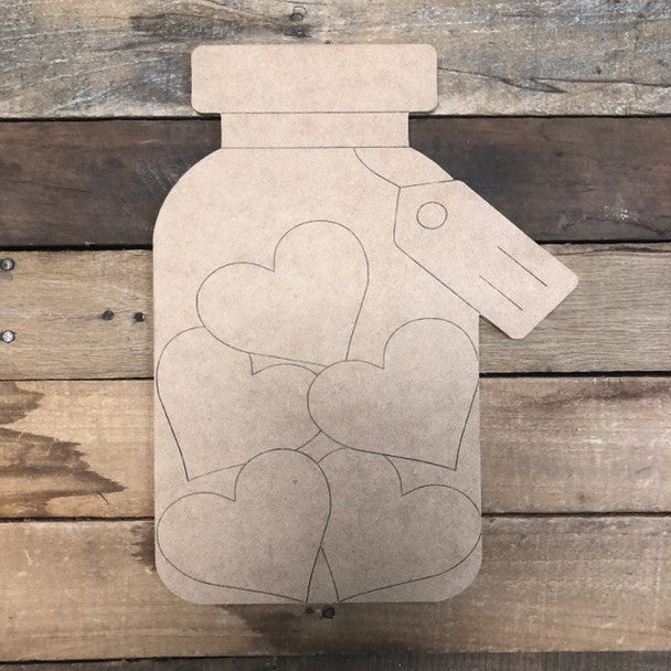 Heart Mason Jar - Wood Shape 10" Find top quality MDF wood craft cut outs for decoupage. Wooden shapes make great home décor projects