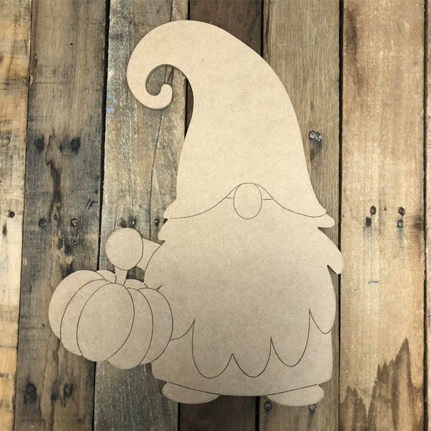Gnome Holding Pumpkin - Wood Shape 12" Find top quality MDF wood craft cut outs for decoupage. Wooden shapes make great home décor projects