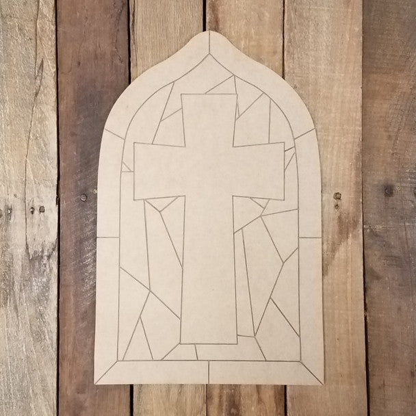 Cross Stained Glass - Wood Shape 10" Find top quality MDF wood craft cut outs for decoupage. Wooden shapes make great home décor projects