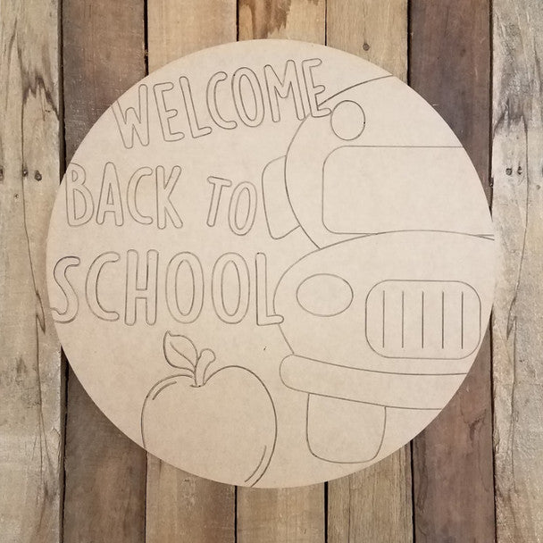 Welcome Back to School - Wood Shape 10" Find top quality MDF wood craft cut outs for decoupage. Wooden shapes make great home décor projects