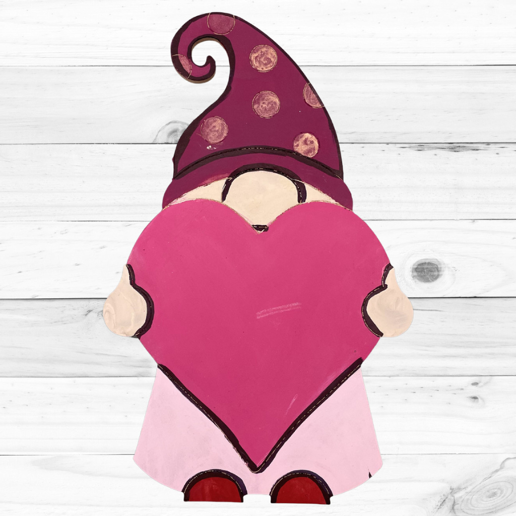 Valentine Gnome Holding Heart - Wood Shape 10" Find top quality MDF wood craft cut outs for decoupage. Wooden shapes make great home décor projects