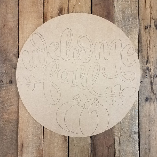 Welcome Fall Pumpkin - Wood Shape 12" Find top quality MDF wood craft cut outs for decoupage. Wooden shapes make great home décor projects