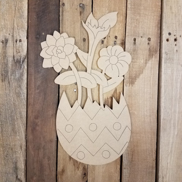 Spring Flowers in Easter Egg - Wood Shape 10" Find top quality MDF wood craft cut outs for decoupage. Wooden shapes make great home décor projects