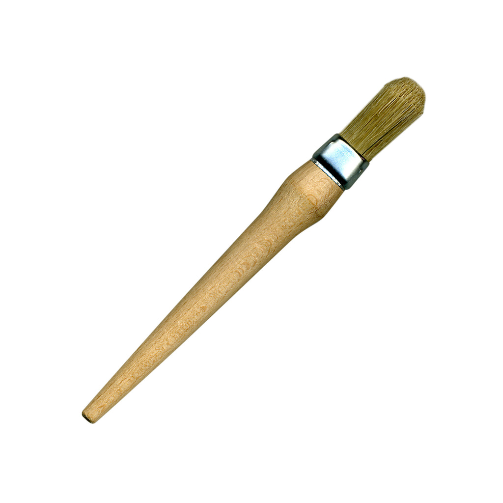 a light wood brush with rounded bristles polyvine stencil brush