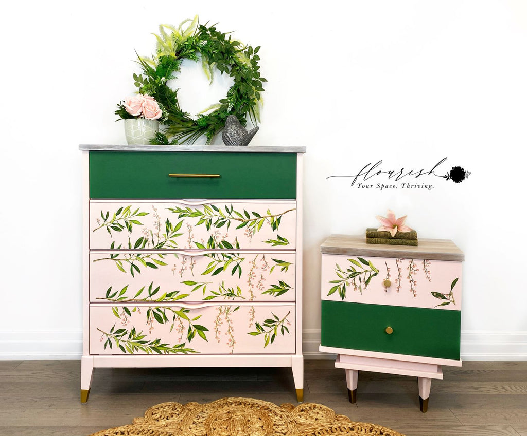 Shop Spring Branch Leaf Floral ReDesign with Prima Rub On Furniture Transfer
